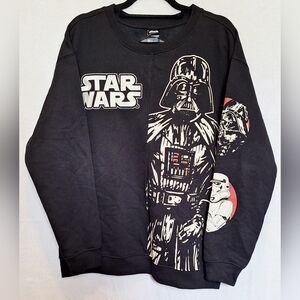 Star Wars Darth Vader Stormtrooper Embroidered Crewneck Sweatshirt Mens L - EUC